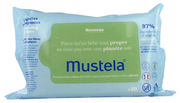 MUSTELA Lingettes Nettoyantes 60 - Douceur et Hygiène Bébé - Pharma360