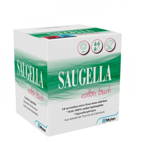 SAUGELLA Serviettes Hygieniques Jour x14 CottonTouch + pochette offerte Saugella-20161