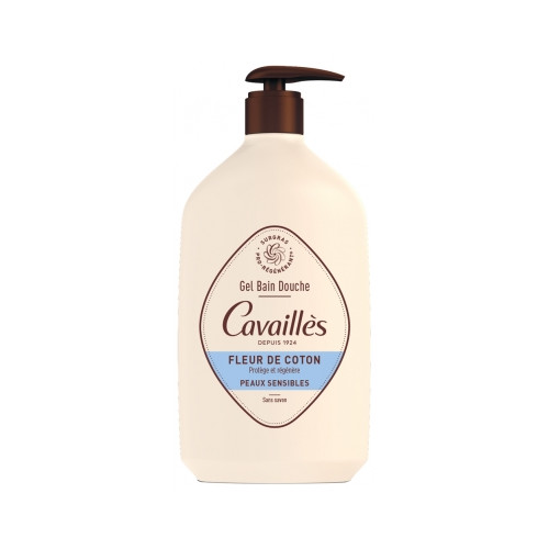 ROGE CAVAILLES Gel bain douche peau sensible fleur de coton 1L-20183 ROGE CAVAILLES Gel bain douche peau sensible fleur de coton 1L-20183