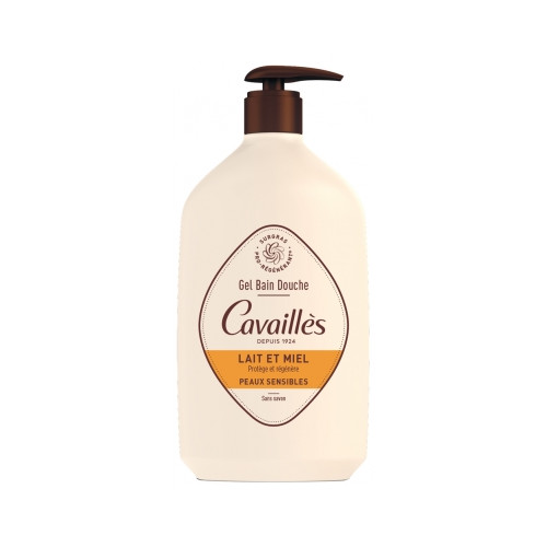ROGE CAVAILLES Gel bain douche peau sensible lait et miel 1L-20186 ROGE CAVAILLES Gel bain douche peau sensible lait et miel 1L-20186