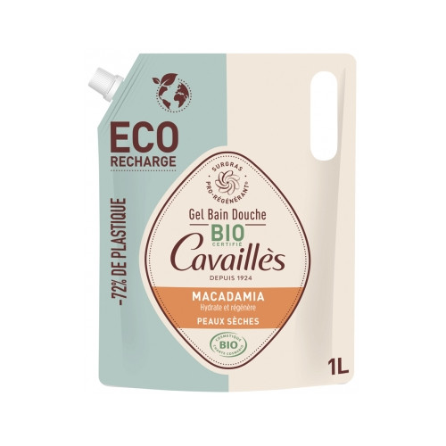 ROGE CAVAILLES Gel Bain Douche Peaux Sèches Macadamia Bio Éco-Recharge 1 L-20188 ROGE CAVAILLES Gel Bain Douche Peaux Sèches Macadamia Bio Éco-Recharge 1 L-20188