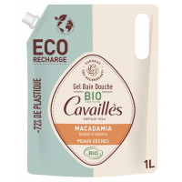 ROGE CAVAILLES Gel Bain Douche Peaux Sèches Macadamia Bio Éco-Recharge 1 L-20188