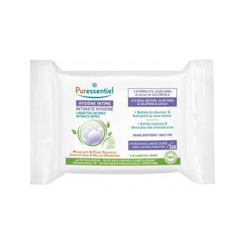 PURESSENTIEL Hygiène Intime Lingettes Intimes Bio 25 Lingettes-20194 PURESSENTIEL Hygiène Intime Lingettes Intimes Bio 25 Lingettes-20194