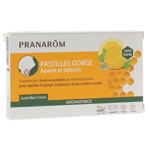 PRANAROM AROMAFORCE Pastilles Gorge Miel Citron 24 Pastilles-20199