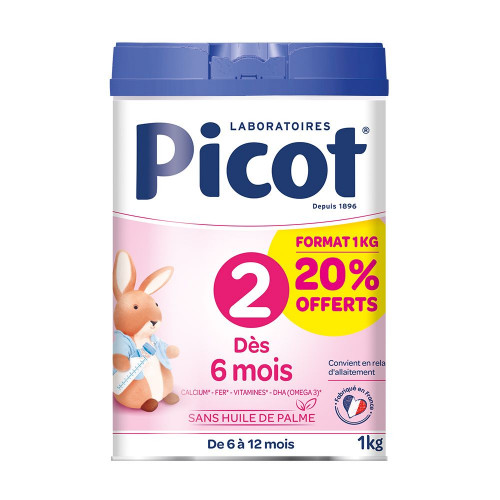 Pharma360 - PICOT Lait Croissance 2ème Age 1kg - Nutrition Optimale Dès 6  Mois