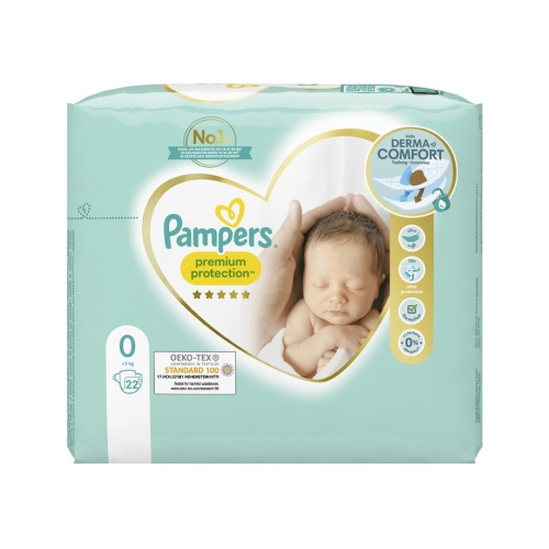 Couches jetables pour bébé Pampers Pure Protection - Taille 0