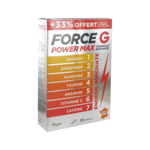 NUTRISANTE Force G Power Max formule renforcée 20 ampoules-20234 NUTRISANTE Force G Power Max formule renforcée 20 ampoules-20234
