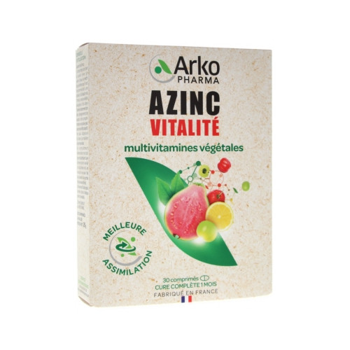 ARKOPHARMA Azinc Vitalité Multivitamines Végétales 30 Comprimés-20338 ARKOPHARMA Azinc Vitalité Multivitamines Végétales 30 Comprimés-20338