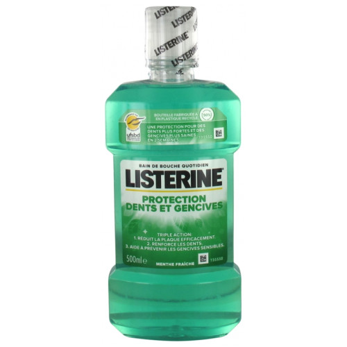 LISTERINE Bain de Bouche Protection Dents et Gencives Menthe Fraîche 500 ml-20359