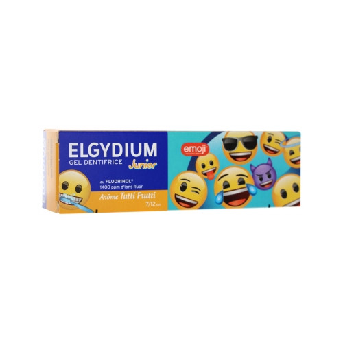 ELGYDIUM Gel Dentifrice Junior 7/12 Ans Emoji Arôme Tutti Frutti 50 ml-20704 ELGYDIUM Gel Dentifrice Junior 7/12 Ans Emoji Arôme Tutti Frutti 50 ml-20704