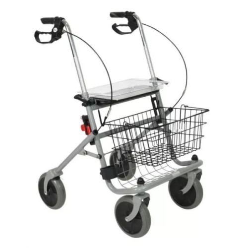 Rollator 4 Roues CRISTALLO - Pliant, Réglable en Hauteur, Siège, Panier, Plateau - O4562 - 1 Unité-20739