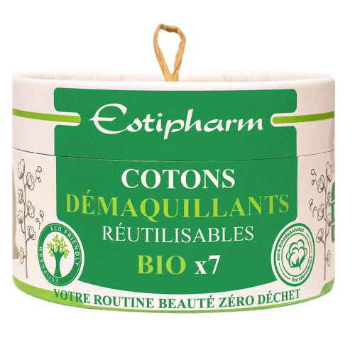 ESTIPHARM 7 cotons démaquillants bio réutilisables zéro déchet-20747 ESTIPHARM 7 cotons démaquillants bio réutilisables zéro déchet-20747