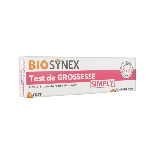 BIOSYNEX Test Grossesse Simply 1 unité - Fiable 99% dès retard règles