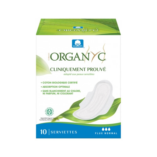 Organyc 10 Serviettes Hygiéniques Flux Normal Organyc 10 Serviettes Hygiéniques Flux Normal
