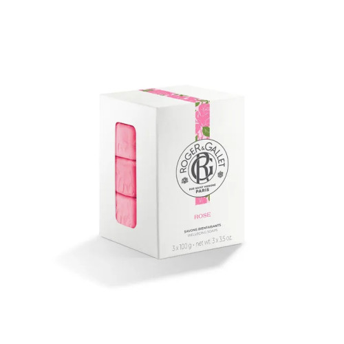 ROSE - Savons Bienfaisants - Mains et Corps, 3x100g