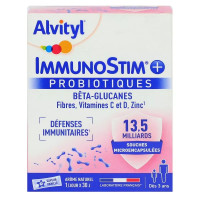 ALVITYL IMMUNOSTIM+ PROBIOTIQUES 30 Sticks - 13.5 Milliards de Souches Micro-Encapsulées