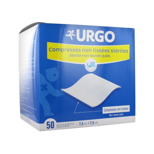Compresses Stériles 7,5 x 7,5 cm 50 Sachets de 2 Compresses Non Tissées Compresses Stériles 7,5 x 7,5 cm 50 Sachets de 2 Compresses Non Tissées