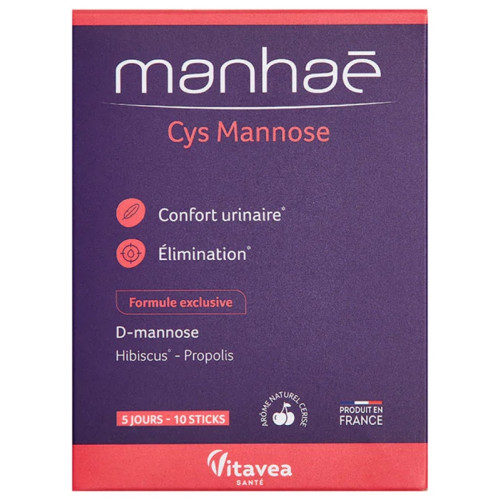 Manhae CysMannose 15+ Cerise 10 Sticks - Système Urinaire Manhae CysMannose 15+ Cerise 10 Sticks - Système Urinaire
