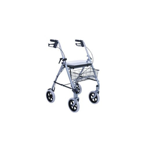 ROLLATOR 4 ROUES PLIANT ROAD GRIS AVEC PANIER ET POIGNÉES RÉGLABLES EN HAUTEUR ROLLATOR 4 ROUES PLIANT ROAD GRIS AVEC PANIER ET POIGNÉES RÉGLABLES EN HAUTEUR