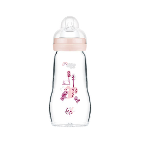 MAM Biberon Verre Rose 260ml - Apaisement Instantané MAM Biberon Verre Rose 260ml - Apaisement Instantané