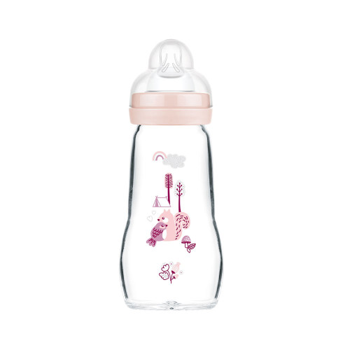 MAM Biberon Verre Rose 260ml - Apaisement Instantané