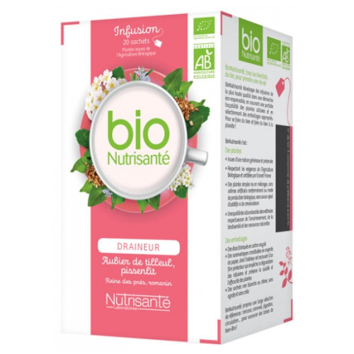 Nutrisanté Infusion Bio Draineur 20 Sachets - Elimination Toxines Nutrisanté Infusion Bio Draineur 20 Sachets - Elimination Toxines