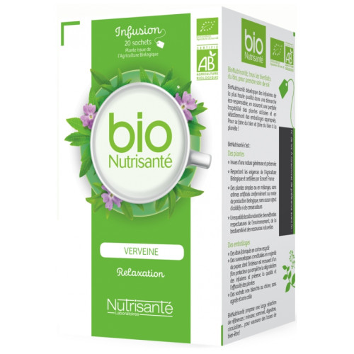 Nutrisanté Infusion Bio Verveine 20 Sachets - Détente et Sommeil