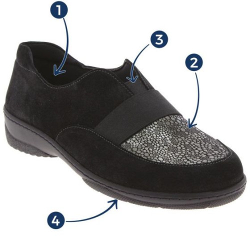 Chaussure orthopédique femme Marion noir