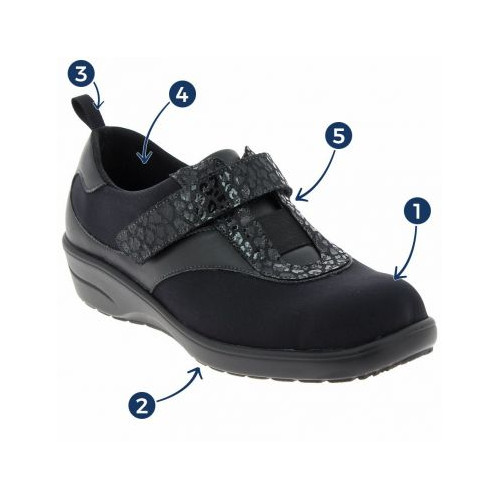 PODOWELL Siana Noir 40 - Confort et Sécurité pour Hallux Valgus