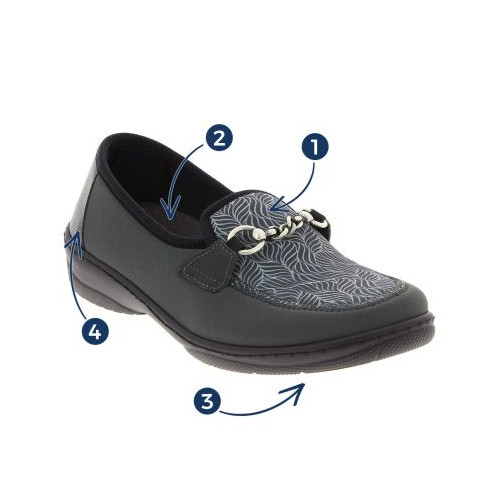 Mocassin souple femme CHUT MAGIK gris