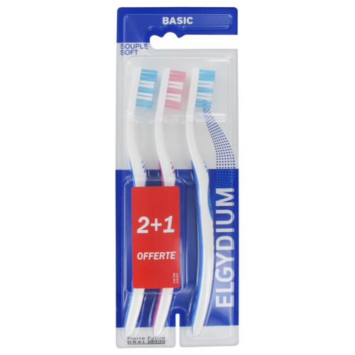 Basic Brosse à Dents Souple Lot de 2 + 1 Offerte Basic Brosse à Dents Souple Lot de 2 + 1 Offerte