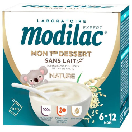 Mon 1er Dessert Sans Lait Goût Nature - De 6 à 12 mois, 10 Sachets Mon 1er Dessert Sans Lait Goût Nature - De 6 à 12 mois, 10 Sachets