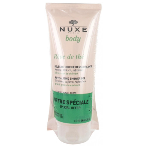 NuxeBody Rêve de Thé Gelée de Douche Ressourçante Lot de 2 x 200 ml NuxeBody Rêve de Thé Gelée de Douche Ressourçante Lot de 2 x 200 ml