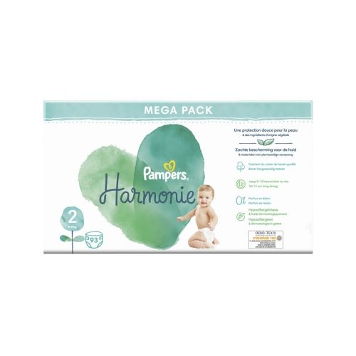 Pampers Harmonie 93 Couches Taille 2 (4-8 kg)