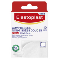 Elastoplast Compresses Non-Tissées Douces 7,5 cm x 7,5 cm 10 Compresses