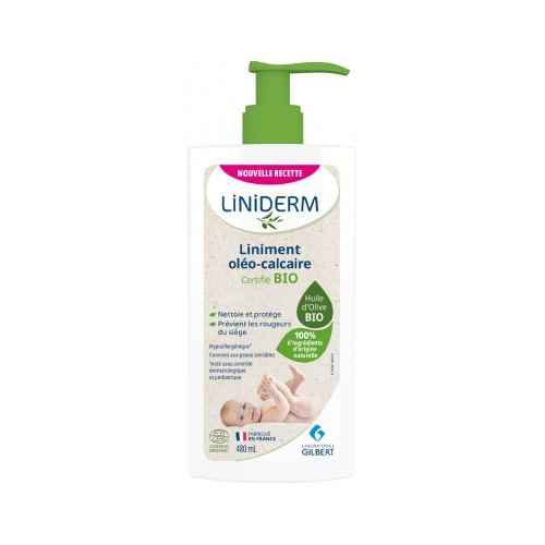 Liniderm Liniment Oléo-Calcaire Bio Flacon-Pompe 480 ml