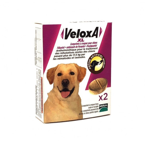 Veloxa Vermifuge Chien XL - 2 Comprimés à Croquer