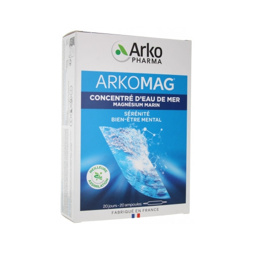 Arkopharma Arkomag Concentré d'Eau de Mer Magnésium Marin 20 Ampoules