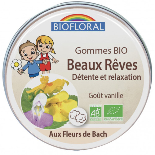 Beaux rêves 45 gommes bio goût vanille Beaux rêves 45 gommes bio goût vanille
