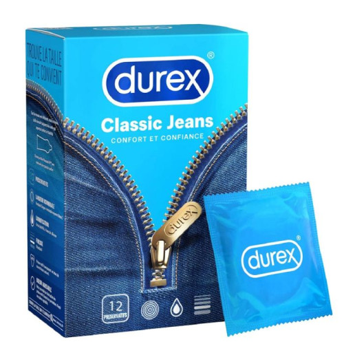 Préservatifs Classic Lubrifies X12 Jeans Durex Préservatifs Classic Lubrifies X12 Jeans Durex