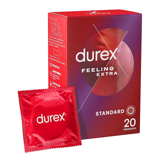 Préservatifs extra Fins Et Extra Lubrifies x20 Feeling Extra Durex Préservatifs extra Fins Et Extra Lubrifies x20 Feeling Extra Durex