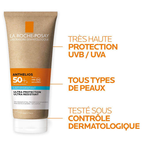 Anthelios Crème solaire en Lait Hydratant Corps spf50+ Sans Parfum 75ml