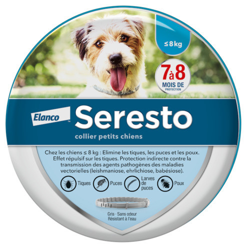 ELANCO SERESTO Collier Antiparasitaire - Chiens -8kg - Efficace ELANCO SERESTO Collier Antiparasitaire - Chiens -8kg - Efficace
