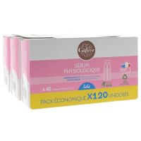 Sérum physiologique lavage nasal et ophtalmique Gifrer - offre économique lot de 3x40 unidoses de 5 ml