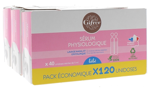Sérum Physiologique x40+5 unidoses - 5 ml