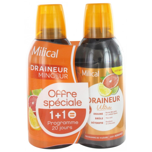 Draineur Minceur Ultra Lot de 2 x 500 ml - Saveur : Agrumes