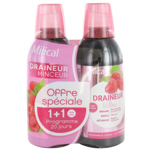 Draineur Minceur Ultra Lot de 2 x 500 ml - Saveur : Framboise