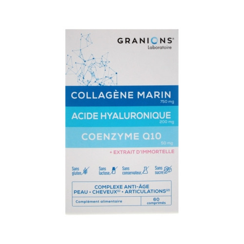 Collagène Marin Acide Hyaluronique Coenzyme Q10 60 Comprimés