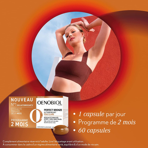 Oenobiol Perfect Bronze 30 Capsules - Hâle Uniforme Peau Claire