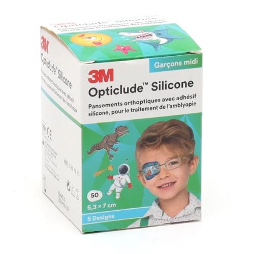 Opticulde silicone garçons midi 3M - 50 pansements de 5,3 x 7,0 cm Opticulde silicone garçons midi 3M - 50 pansements de 5,3 x 7,0 cm
